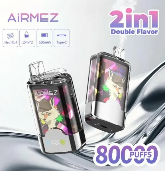 (Europe warehouse direct delivery 3-7 days)Airmez FOX 2 IN 1 80000 Disposable Vape